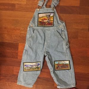 One of a kind!! 🚂 adorable train overalls